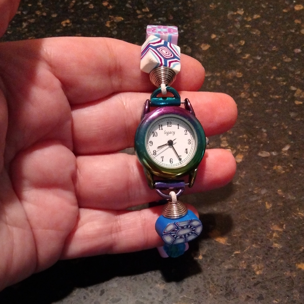 Legacy Green and Blue Artistic Wristband Watch